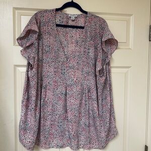 Carolina Belle Pink and Black Patterned Blouse